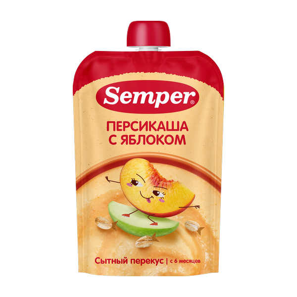 Яблочно-персиковое пюре с кашей