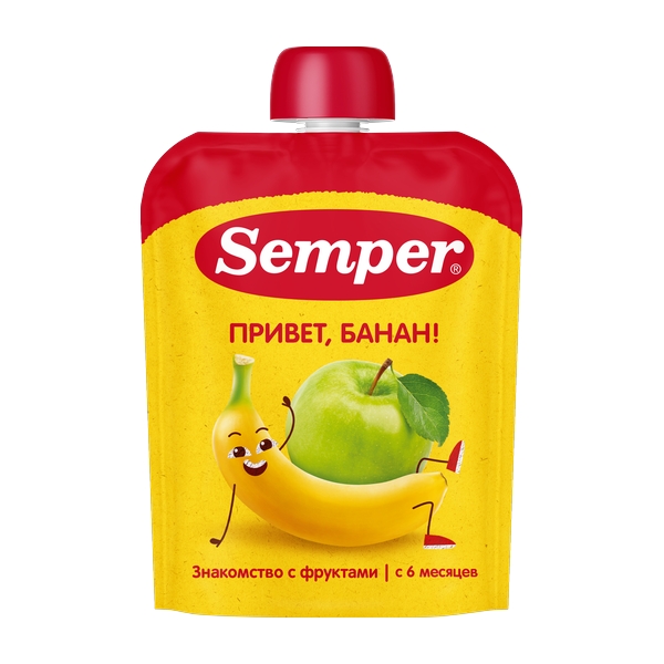 Яблоко банан пюре