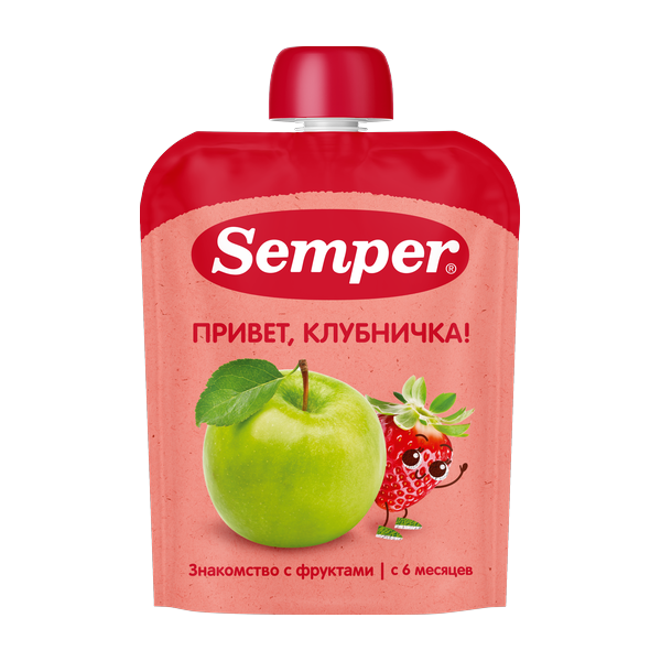 Яблоко клубника пюре
