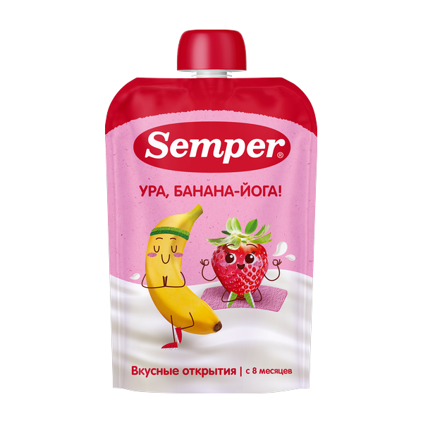 ЙОГУРТ БАНАН КЛУБНИКА(УРА, БАНАНА ЙОГА!)