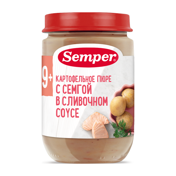 Картофельное пюре с семгой в сливочном соусе